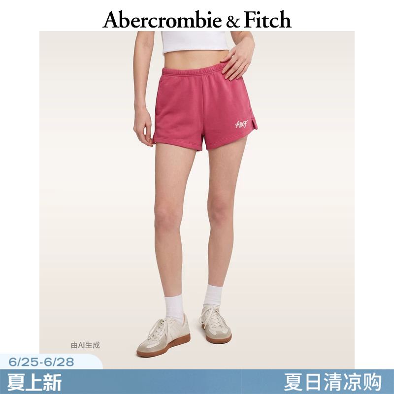 Af American Fashion Logo Red Multi-Color Terry Cloth Sports Hot Pants Shorts 26 Summer Women's Clothing 149-6225