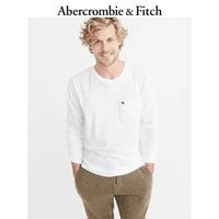 Cuối mùa thu đặc biệt của người đàn ông Abercrombie & Fitch logo dài tay áo túi T-shirt 186508 AF áo thun tay lỡ nam