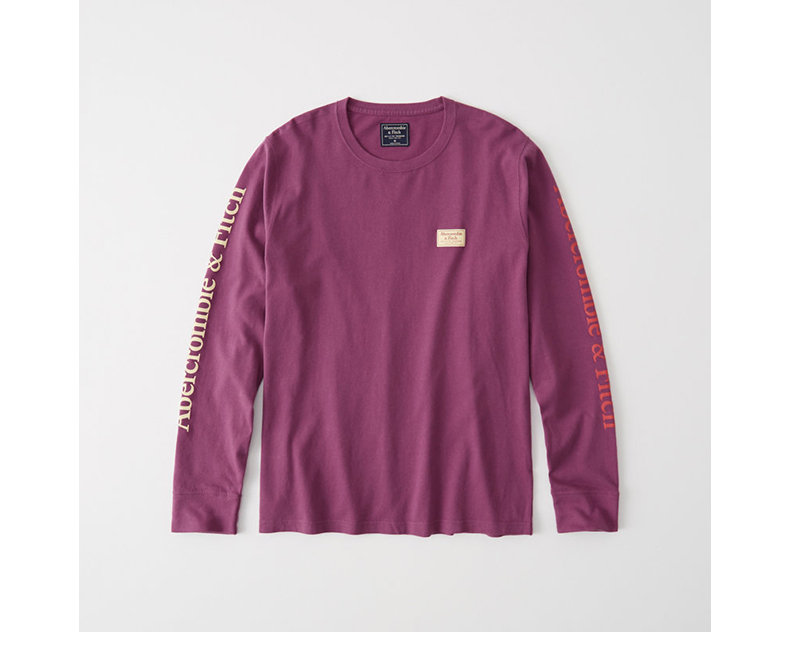 Áo thun dài tay đặc biệt theo mùa của Abercrombie & Fitch Logo dài tay áo 213709 AF áo phông dài tay