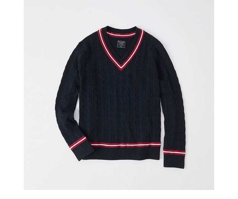 Mùa giải đặc biệt của nam giới Abercrombie & Fitch xoắn áo len cổ chữ V 203252 AF