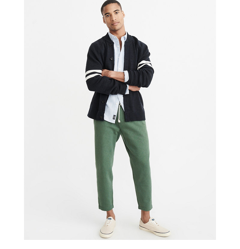 Áo khoác thí điểm gió đặc biệt theo mùa của Abercrombie & Fitch áo len nam cổ lọ hàn quốc