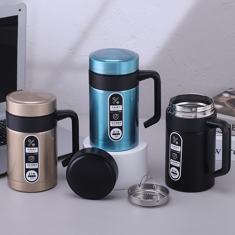Goji berry special insulation cup high-value male 316 stainless steel tea coffee mug with handle water cup