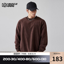 Muscle Dog Casual Sweater Men Tide Double-sided Rocking Fitness Roll-collar Head