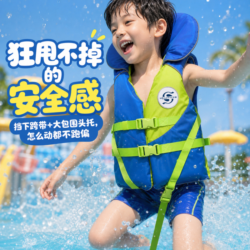 Shuiqu Sk22 Kidsren's Life Jacket with Headrest, Outdoor Swimming, Water Sports, Professional Safety, Large Buoyancy Vest Shuiqu Sk22 Kidsren's Life Jacket with Headrest, Outdoor Swimming, Water Sports, Professional Safety, Large Buoyancy Vest
