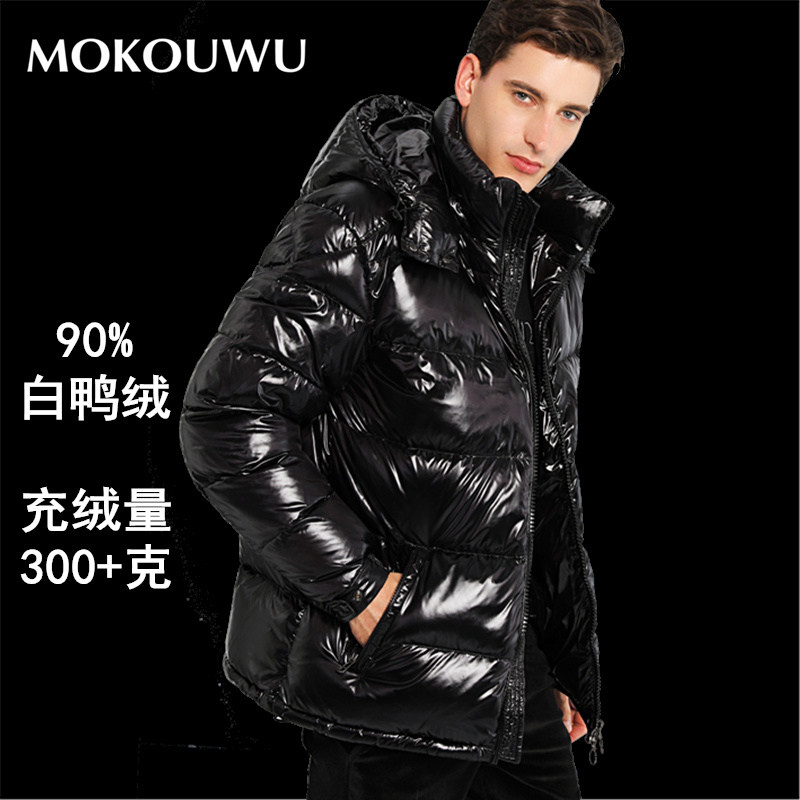 Mongol Panther 2022 winter new bright feather jacket male thick outdoor ultra - thick short short of loose tide