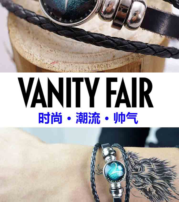 Vòng tay chòm sao dạ quang 12 sinh viên Hàn Quốc thời trang nam da vòng tay cá tính độc đoán sáng tạo vòng đeo tay mới vòng tay cartier