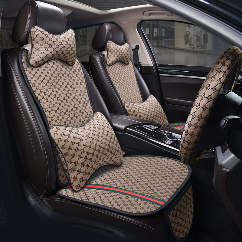 Small waist simple breathable linen free bundle cushion monolithic half-pack car seat cushion four seasons universal goddess non-slip