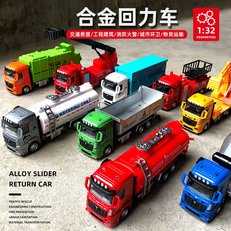 Large Size Alloy Trailer Engineering Truck Wagon Flat Truck Bilayer Transporter Child Boy Toy Inertia Model-Taobao