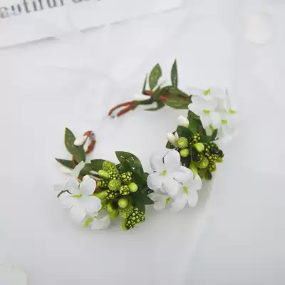 Hipster wreath wrist bracelet flower hand Flower Dance table performance tourism holiday wedding bridesmaid beautiful