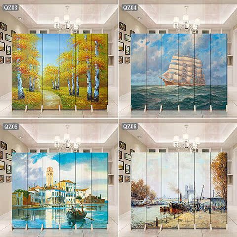 Phong cách châu Âu vách ngăn gấp trang trí gỗ rắn phòng khách di động căn hộ nhỏ đơn giản hiện đại màn hình gấp đơn giản - Màn hình / Cửa sổ vách ngăn cầu thang gỗ