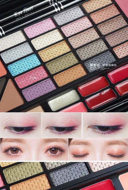 New Dynamic Makeup Dish Bút kẻ mắt Mascara Phấn mắt Son môi Red Red Powder Powder Beauty Makeup Set - Bộ sưu tập trang điểm bảng mắt romand