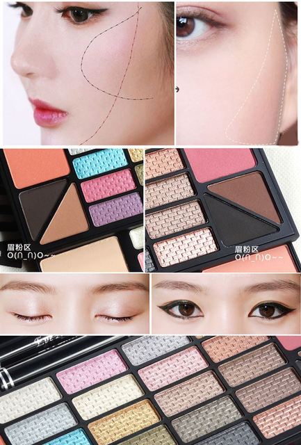 New Dynamic Makeup Dish Bút kẻ mắt Mascara Phấn mắt Son môi Red Red Powder Powder Beauty Makeup Set - Bộ sưu tập trang điểm bảng mắt romand