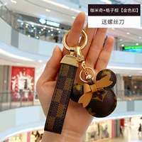 [咖色花纹奇奇头+金扣格子花绳]