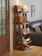 Solid Wood Bookshelf Floor-Standing Storage Rack Living Room Trapezoidal Wall-Mounted Storage Rack Home Bedroom Student Multi-Layer Simple Bookcase