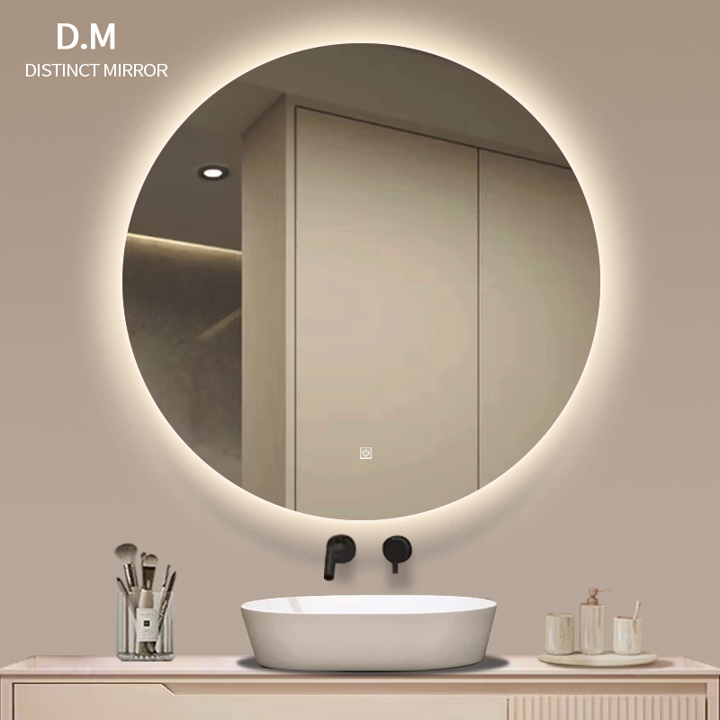 Mirror hanging wall bathroom mirror toilet smart bathroom with lamp round mirror wall-mounted anti-fog lightening led mirror round-Taobao