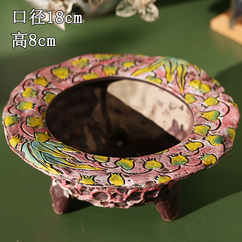 Creative delay xi hand - made fleshy flower pot through pockets pottery decorated character modelling spread of the big flower pot