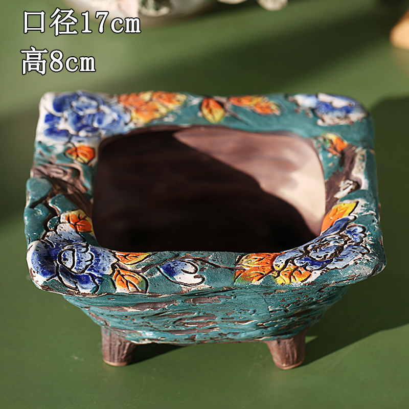 Creative delay xi hand - made fleshy flower pot through pockets pottery decorated character modelling spread of the big flower pot