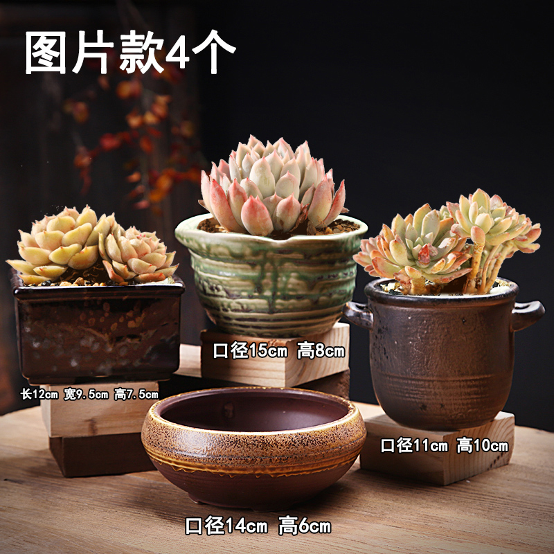 Large diameter meaty plant big flowerpot coarse pottery violet arenaceous platter combination green plant flowers spread basin type restoring ancient ways more meat