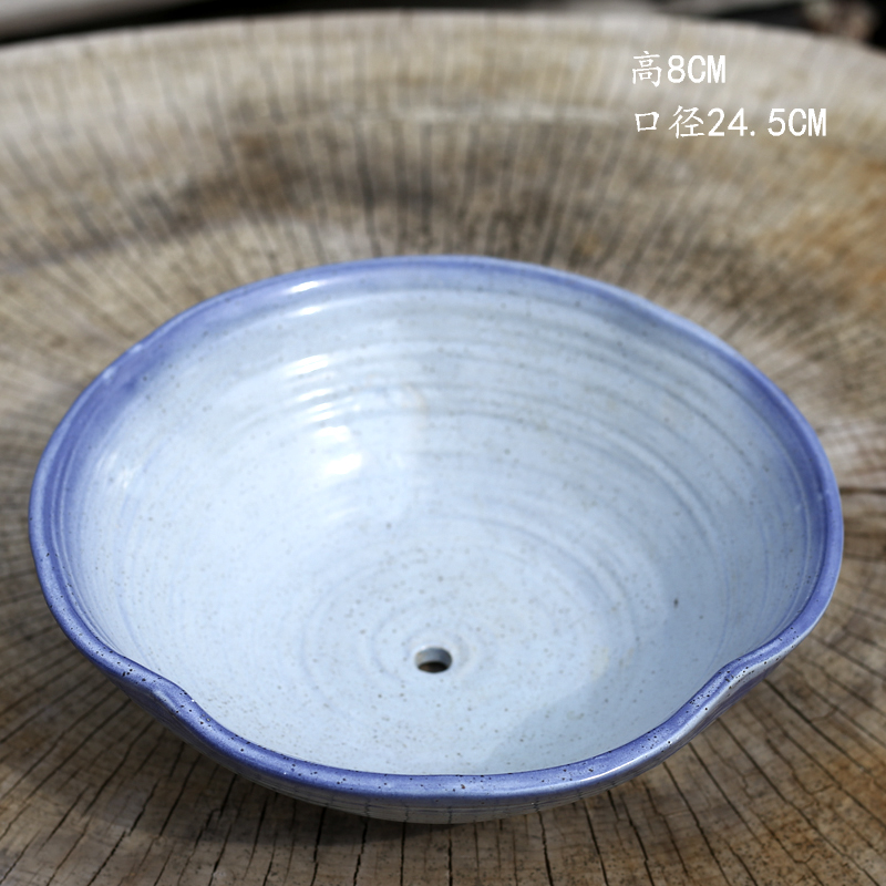 Korean style restoring ancient ways more meat old ceramic flower POTS of large diameter running the coarse pottery breathable basin of creative move more meat wholesale