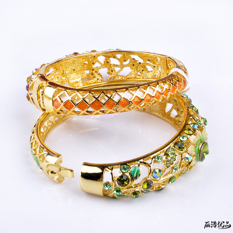 Đích thực Bắc Kinh cloisonne vòng đeo tay nữ phong cách quốc gia mạ vàng bracelet retro trang sức thời trang ngày món quà của mẹ