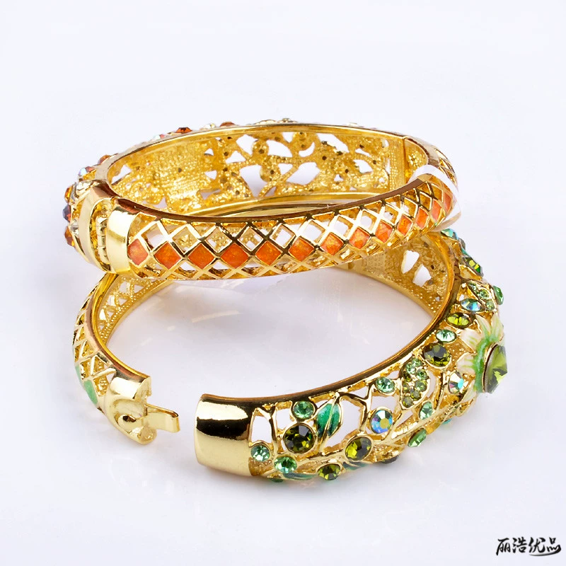 Đích thực Bắc Kinh cloisonne vòng đeo tay nữ phong cách quốc gia mạ vàng bracelet retro trang sức thời trang ngày món quà của mẹ vòng tay tỳ hưu