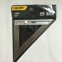Deli stainless steel triangle ruler Right angle ruler 90 degree steel angle ruler Woodworking steel plate ruler Steel straight ruler 45 degree 90 angle ruler