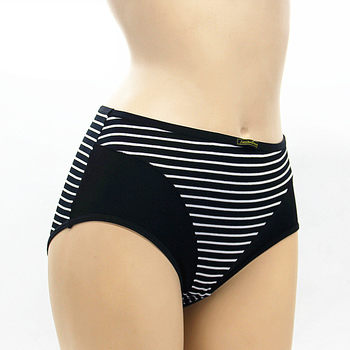 Mid-waist striped stretch cotton youth plus size briefs