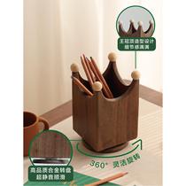 ZOOMILY crown rotating pen holder desktop storage box makeup brush solid wood art ornament birthday school gift