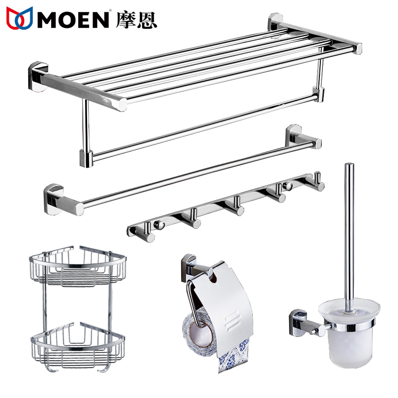All-Copper Towel Rack Single Rod Double Rod Bathroom Clothes Towel Storage Rack Bathroom Hardware Accessories Set Combination