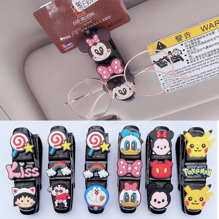 Automotive Sunscreen Collects multi-functional cute cartoon card to include trolley inner glasses