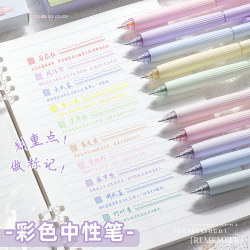 Colorful Gel Pens for Note-Taking, Retractable Morandi Color Series Pens, American Retro Style, High-Value Set for Students, Journaling, Highlighting, and Marking, Colored Pens for Girls, Pen Refills