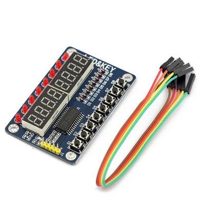 TM1638按键数码管LED显示模块 8位数码管 LED按键 兼容