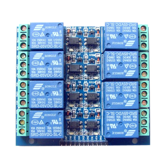 8路继电器模块5V10A光耦隔离式抗干扰EL817光电耦合器
