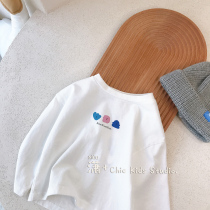 Childrens long-sleeved t-shirt mens and womens 2020 autumn new Korean version of the basic wild solid color sweater pure cotton spring and autumn thin