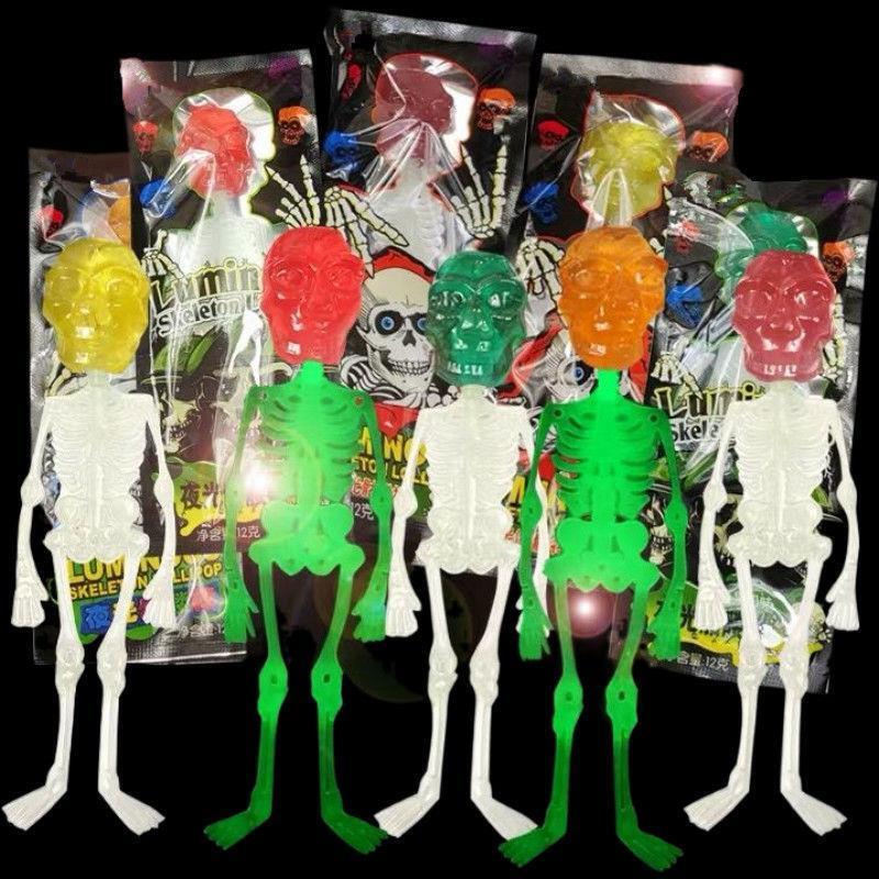 Internet Celebrity Creative Candy: Glow-In-The-Dark Skull Lollipop, Fruit-Flavored Hard Candy, Halloween Prank Snacks