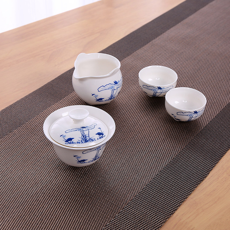 Household dining mat heat insulation mat European style anti-scalding waterproof washable rectangular woven western food mat table mat tea dregs filter