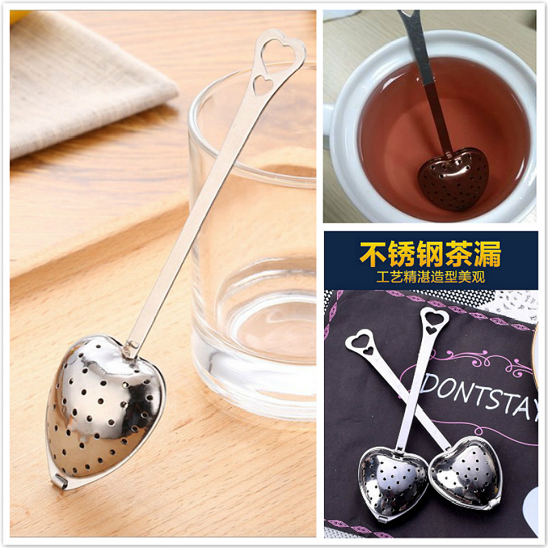 Office Home Heart-shaped Tea Maker Tea Bag Thicken Tea Leak Tea Cup Filter Mesh Accessories Tea Set Tea Spoon