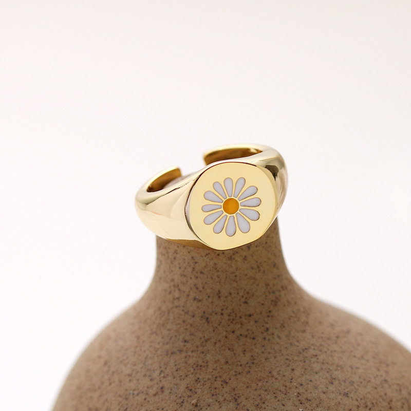 Korean Style Mini Cute Flower Rings for Girls Vintage Daisy