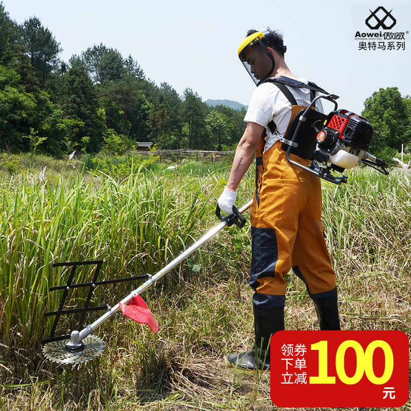 Lawn mower small family multi-function wasteland reclamation piggyback gasoline farming weeder ripper hoe artifact