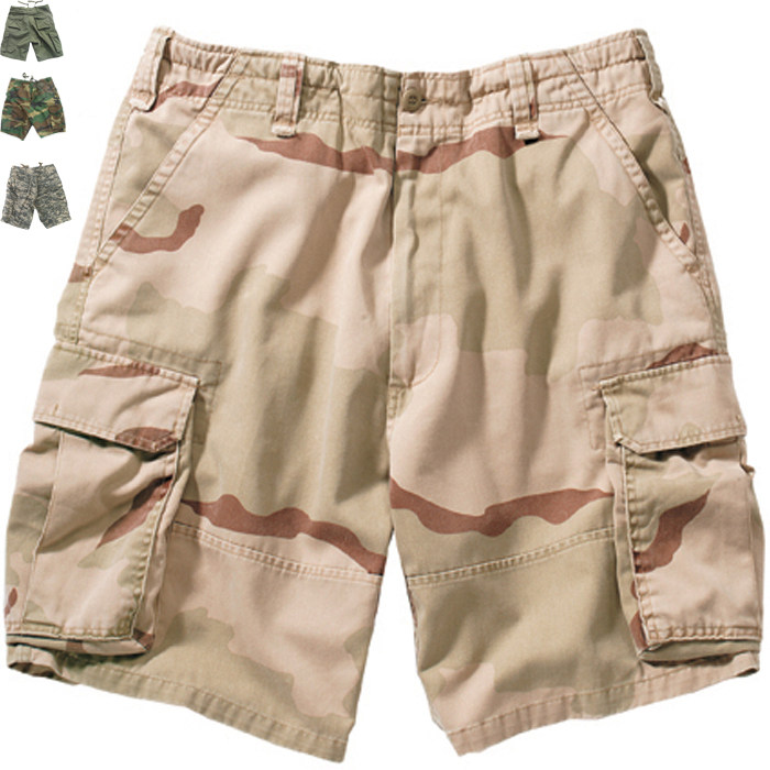Classic American paratrooper shorts overalls camouflage pants outdoor casual loose multi-pocket drawstring summer multicolor