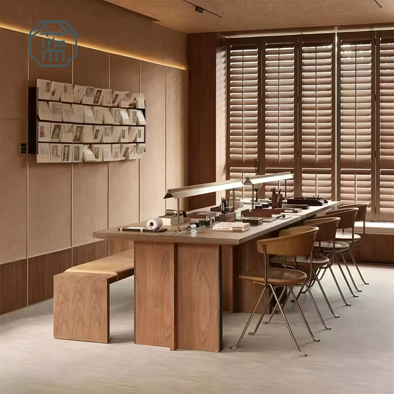 Library Desks, Mezzanine Tables, Hotel Lobby Tables, Cafe Seating Areas, Sales Office Reading Table and Chair Sets