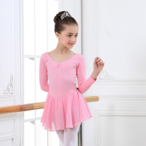 Childrens ballet dance clothes girls autumn practice clothes cotton one-piece suit long-sleeved grade kindergarten performance clothes