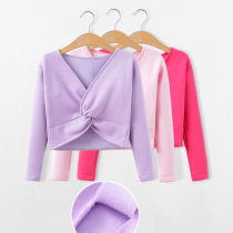 Childrens dance clothes coat girls ballet shawls long sleeves autumn and winter children plus velvet padded cotton practice clothes