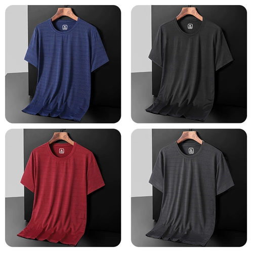 Летняя дорожная тонкая быстросохнущая спортивная дышащая эластичная футболка с коротким рукавом, для бега