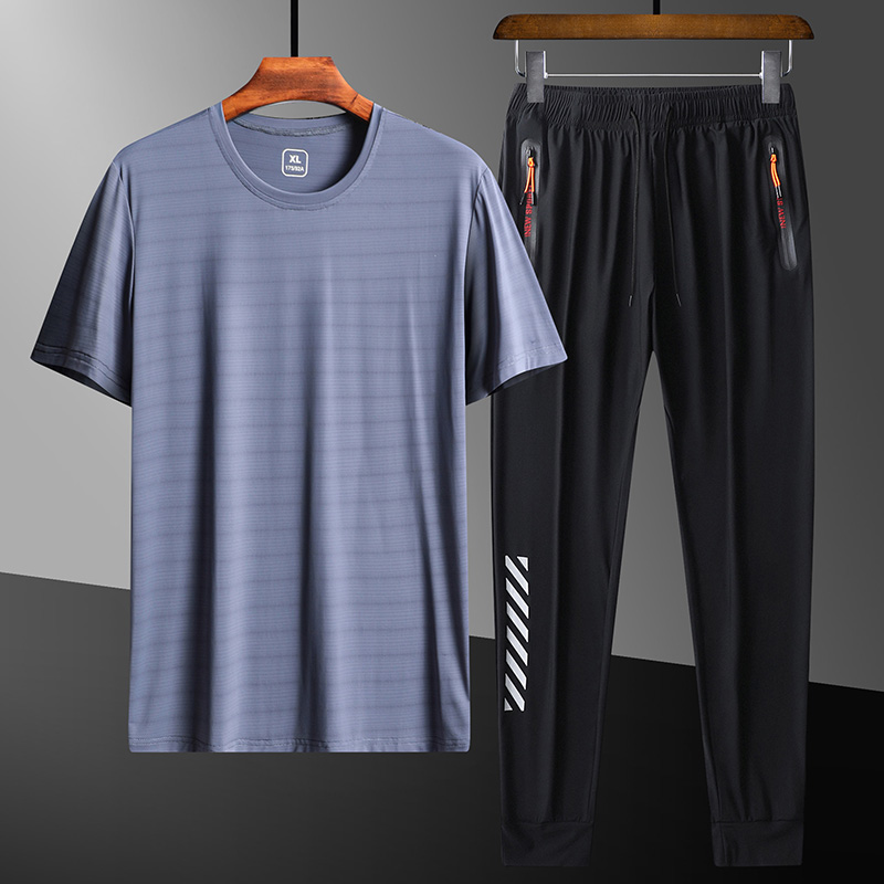 Summer new men's speed dry T-shirt loose large size blouse outdoor sports casual T-shirt male breathable suit