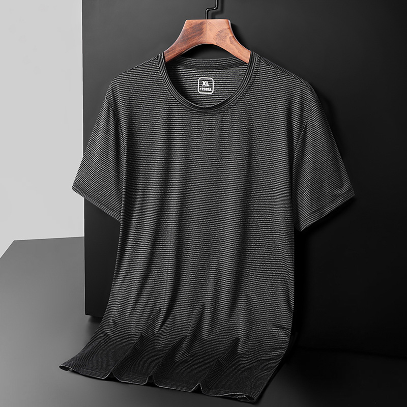 Quick-drying clothes T-shirt men's 2021 spring and summer new sports short-sleeved ice silk elastic ultra-light breathable quick-drying clothes