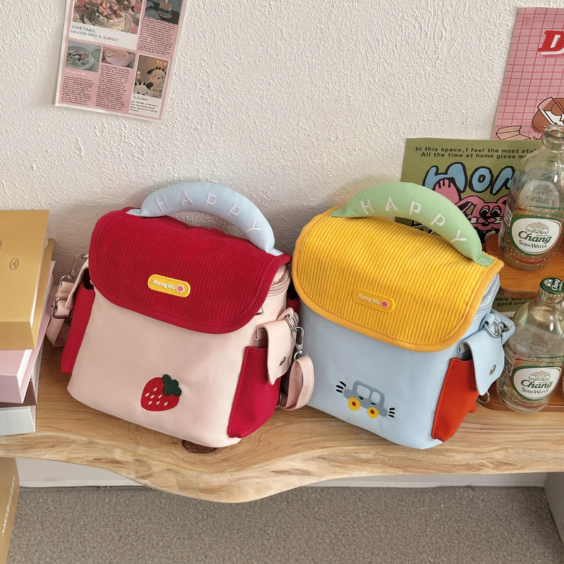Cartoon Strawberry Camera Storage Bag for Women, Dopamine Color-Blocking, Cute Girly Style, Single Shoulder, Crossbody, Backpack, Multi-Purpose Cartoon Strawberry Camera Storage Bag for Women, Dopamine Color-Blocking, Cute Girly Style, Single Shoulder, Crossbody, Backpack, Multi-Purpose
