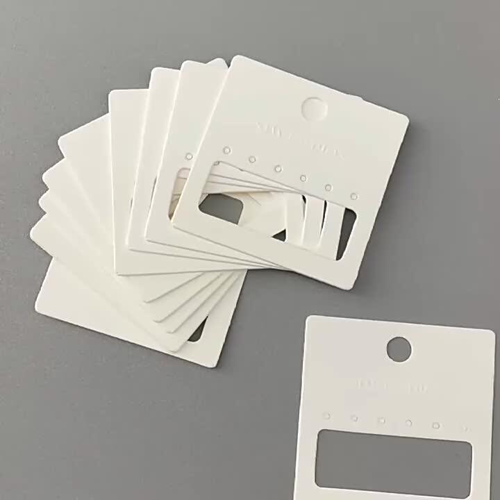 Custom Embossed Logo White Paper Jewelry Earring Cards