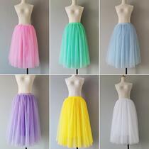 New ballet tutu multicolor tutu skirt photo performance dance skirt vibrato macaron color mid-length skirt