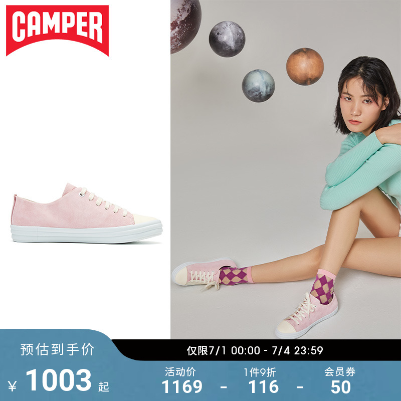 Camper Watch Steps Women Shoes Twins Classic Comfort Casual Board Shoes Pink 100 Lap Personality Low Help Sneakers
